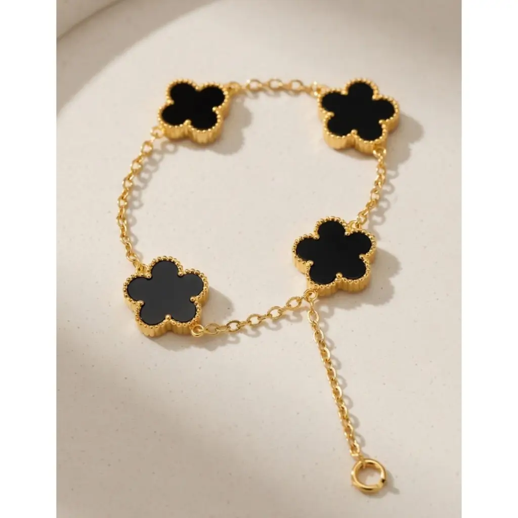 Black Clover Anti-Tarnish Gold Bracelet