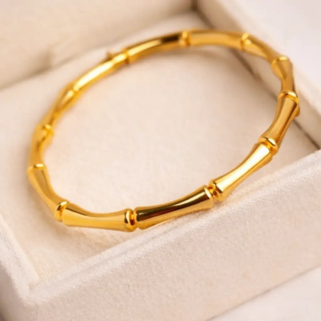 Bamboo kada Style Anti-Tarnish Gold Bracelet