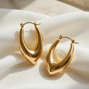 Chunky Oval Hoop Earring