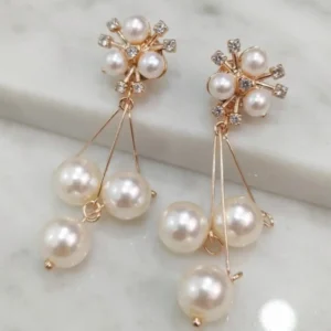 Pearl & Crystal Burst Drop Earring