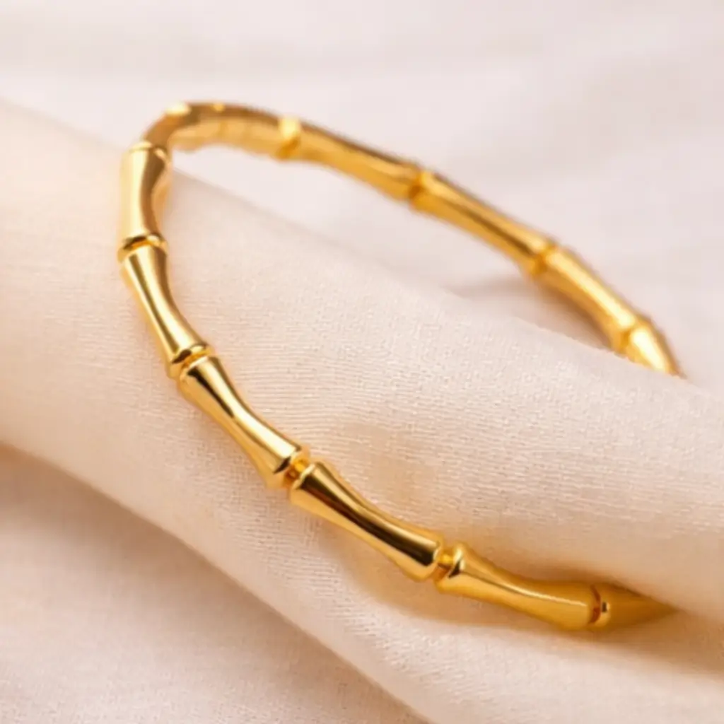 Bamboo kada Style Anti-Tarnish Gold Bracelet