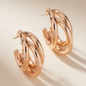 Triple Layered Hoop Earring