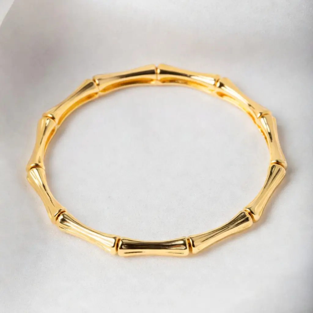Bamboo kada Style Anti-Tarnish Gold Bracelet