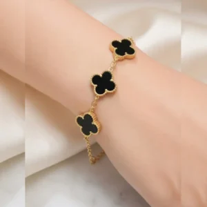 Black Clover Anti-Tarnish Gold Bracelet